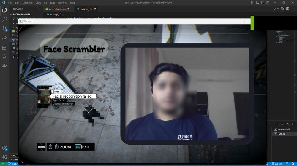 Face Scrambler in action